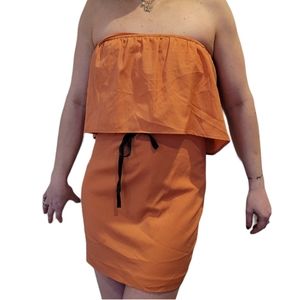 Wink Louca Peach Strapless Dress XS
